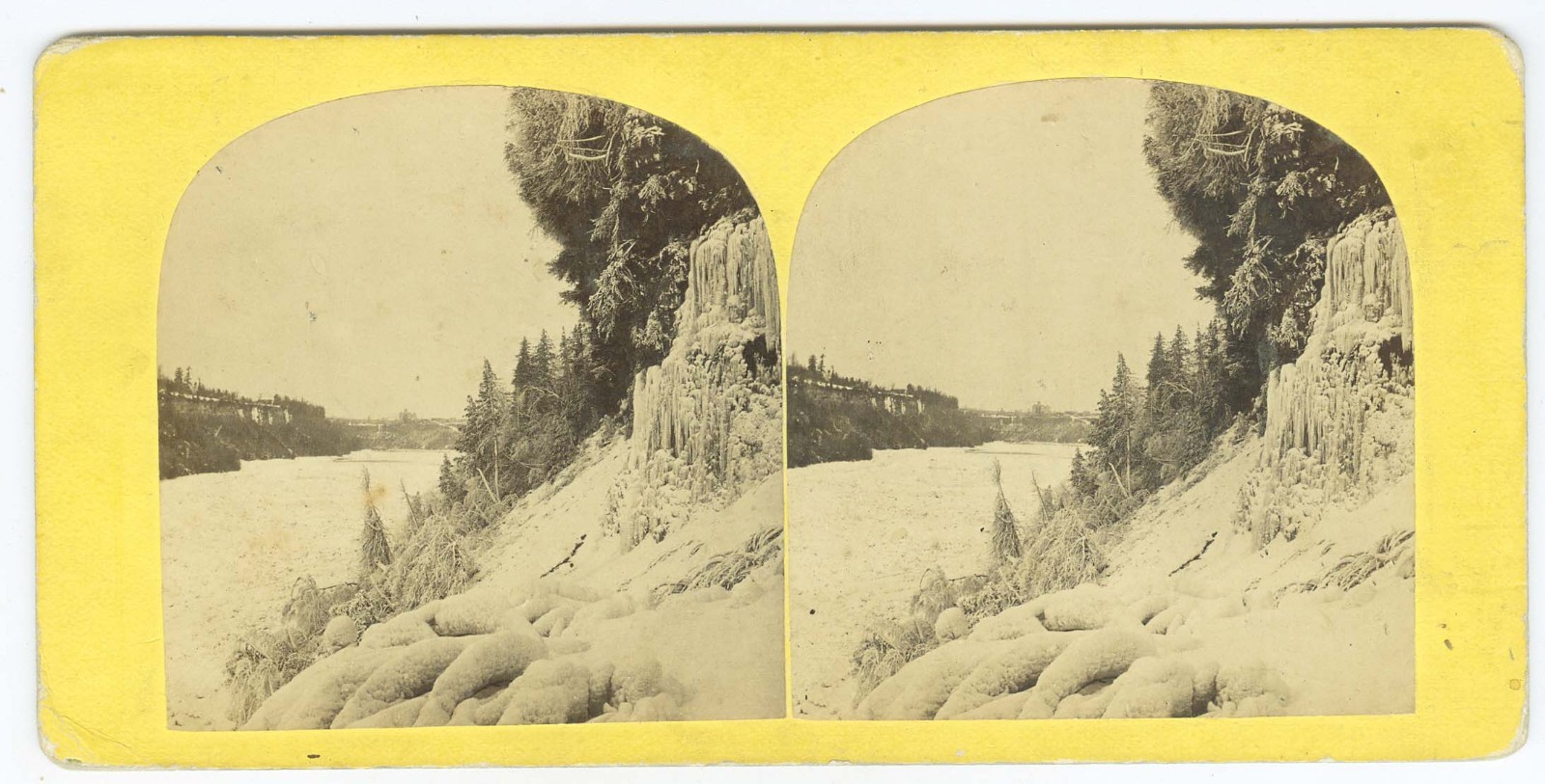 G2223~ NIAGARA – River & Cliffs 1860s Stereoview – George Stacy
