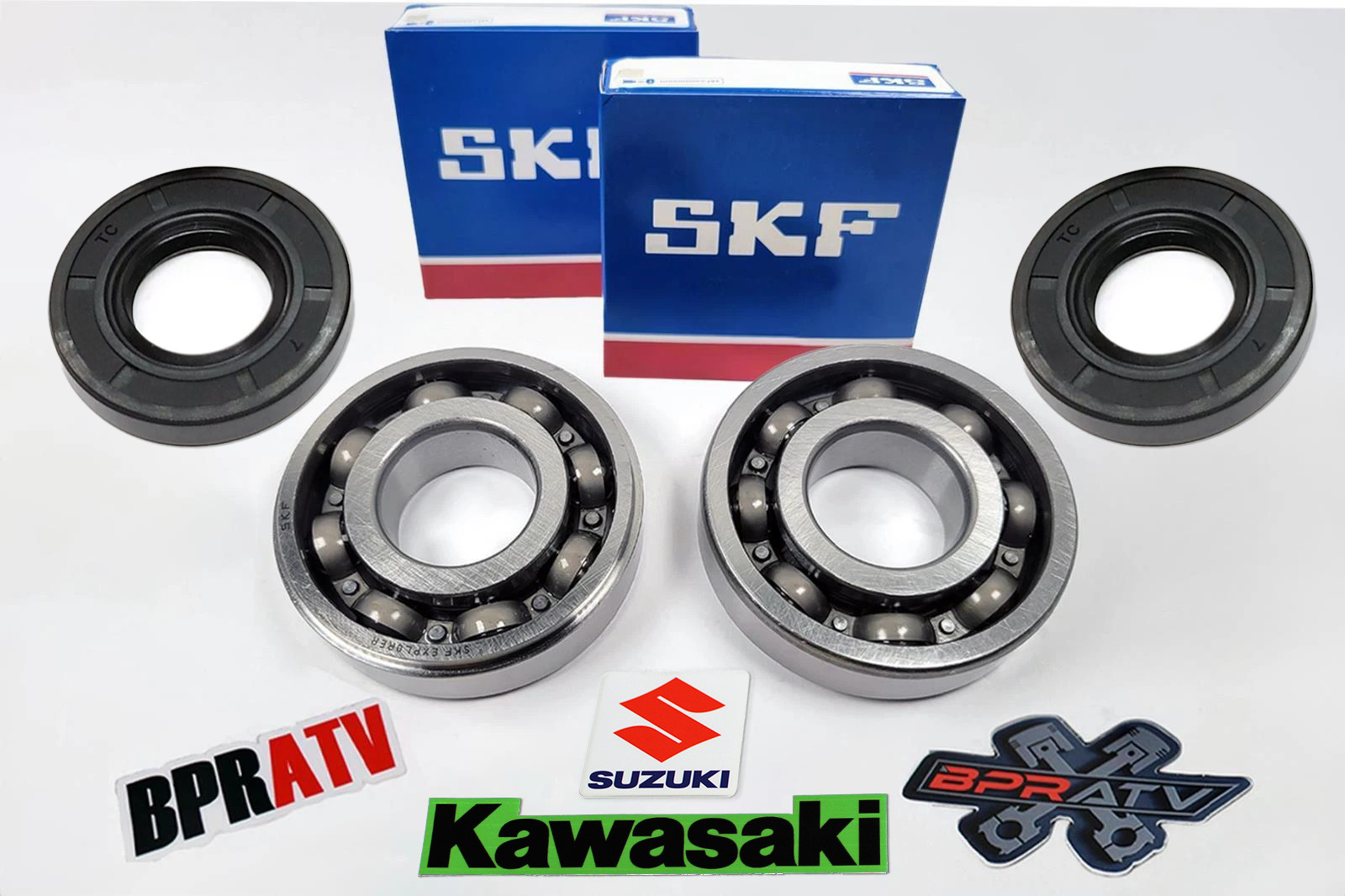 Kawasaki KX100 KX112 SKF OEM Replacement Crankshaft Crank Main Bearings Seal Kit