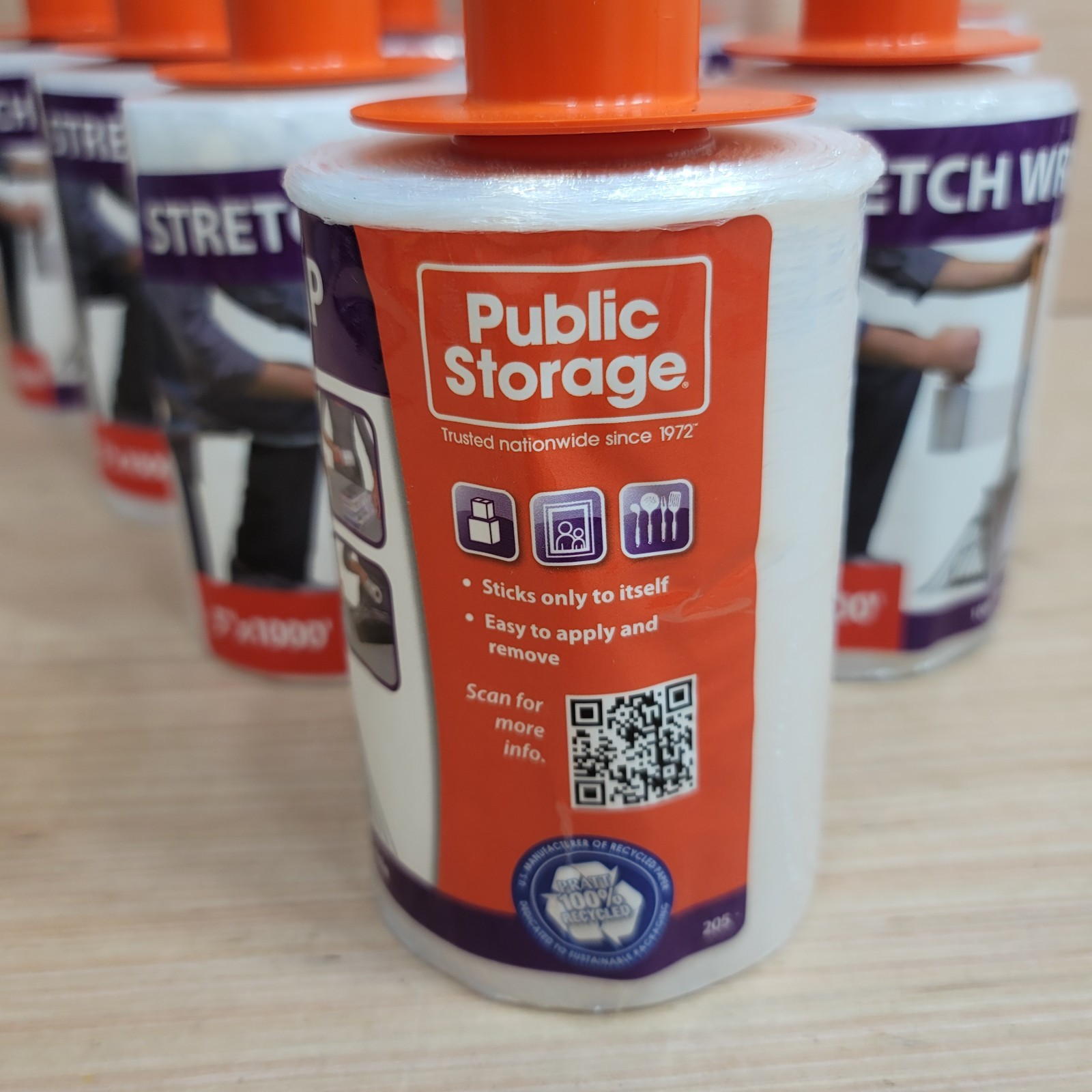 Clear Stretch Wrap 5"×1000' Plastic Roll Moving Shipping Industrial Lot of 10