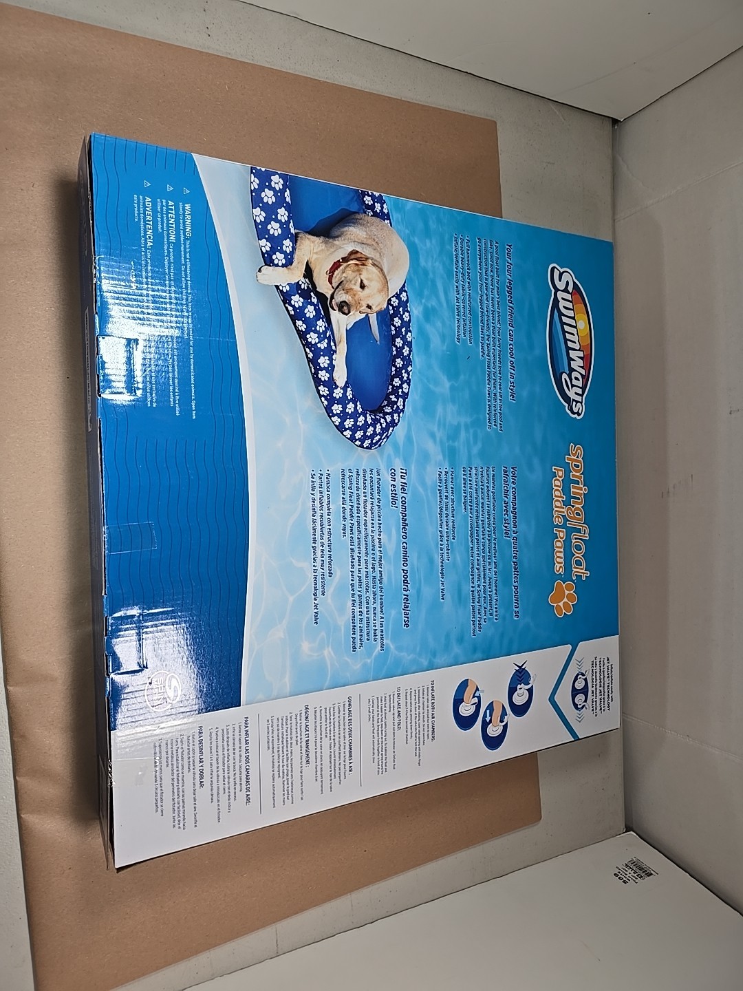 SwimWays Paddle Paws Spring Float Dog Raft, Large (65 lbs. and Up), Blue