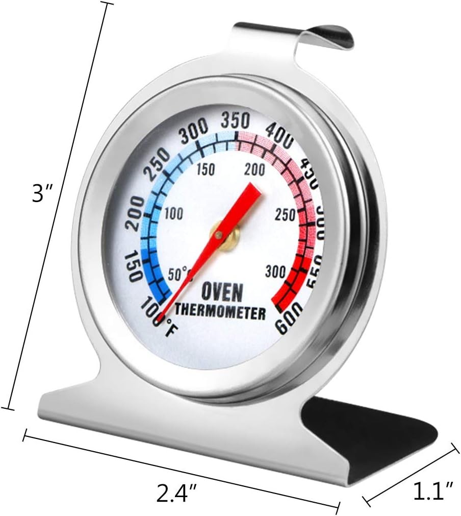 2 Pcs Oven Thermometer Stainless Classic Stand Up Food Meat Temperature Gauge5-1