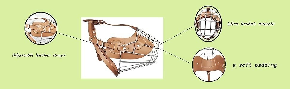 Dog Muzzle Wire Basket Pet Muzzle for Dogs Metal for Biting Barking Chewing (XL)