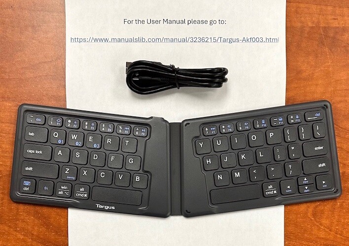 Targus Wireless Folding Keyboard Bluetooth Antimicrobial Protection AKF003US