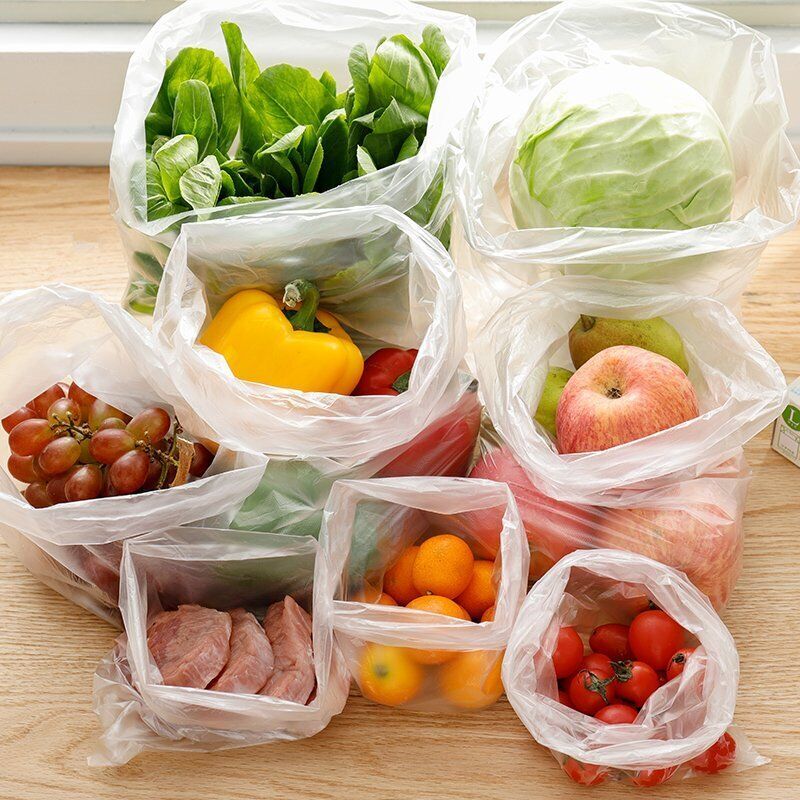 20 Rolls Plastic Produce Clear Bag On Roll Kitchen Food Fruit Storage Vegetable