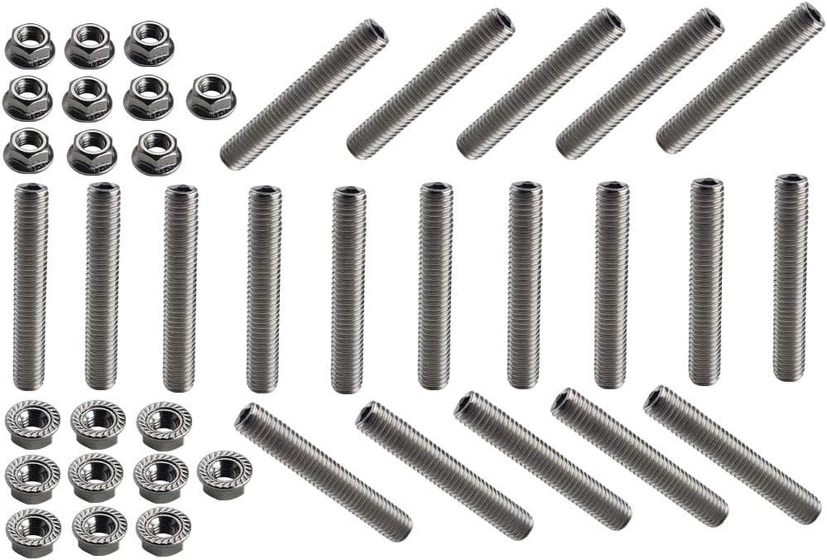 20 Pcs Stainless Exhaust Manifold Stud Kit Manifolds Super Duty for Ford 6.8 Lit