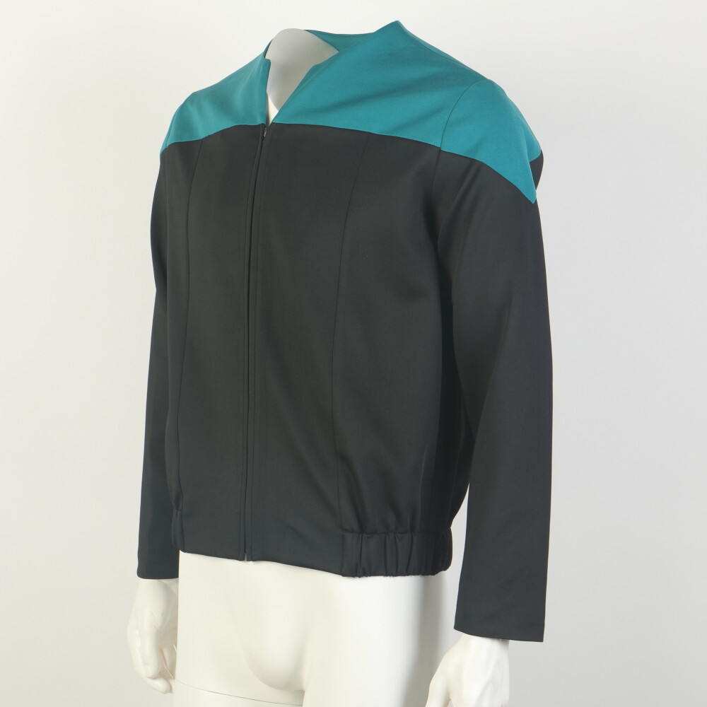 For DSN Commander Gold Blue Uniform Voyager Starfleet Jacket Costume