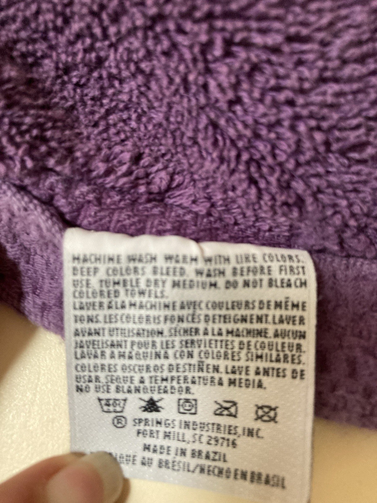 Vintage SPRINGS INDUSTRIES Beach Towel Rollup Floral Embellishment Carry Pocket