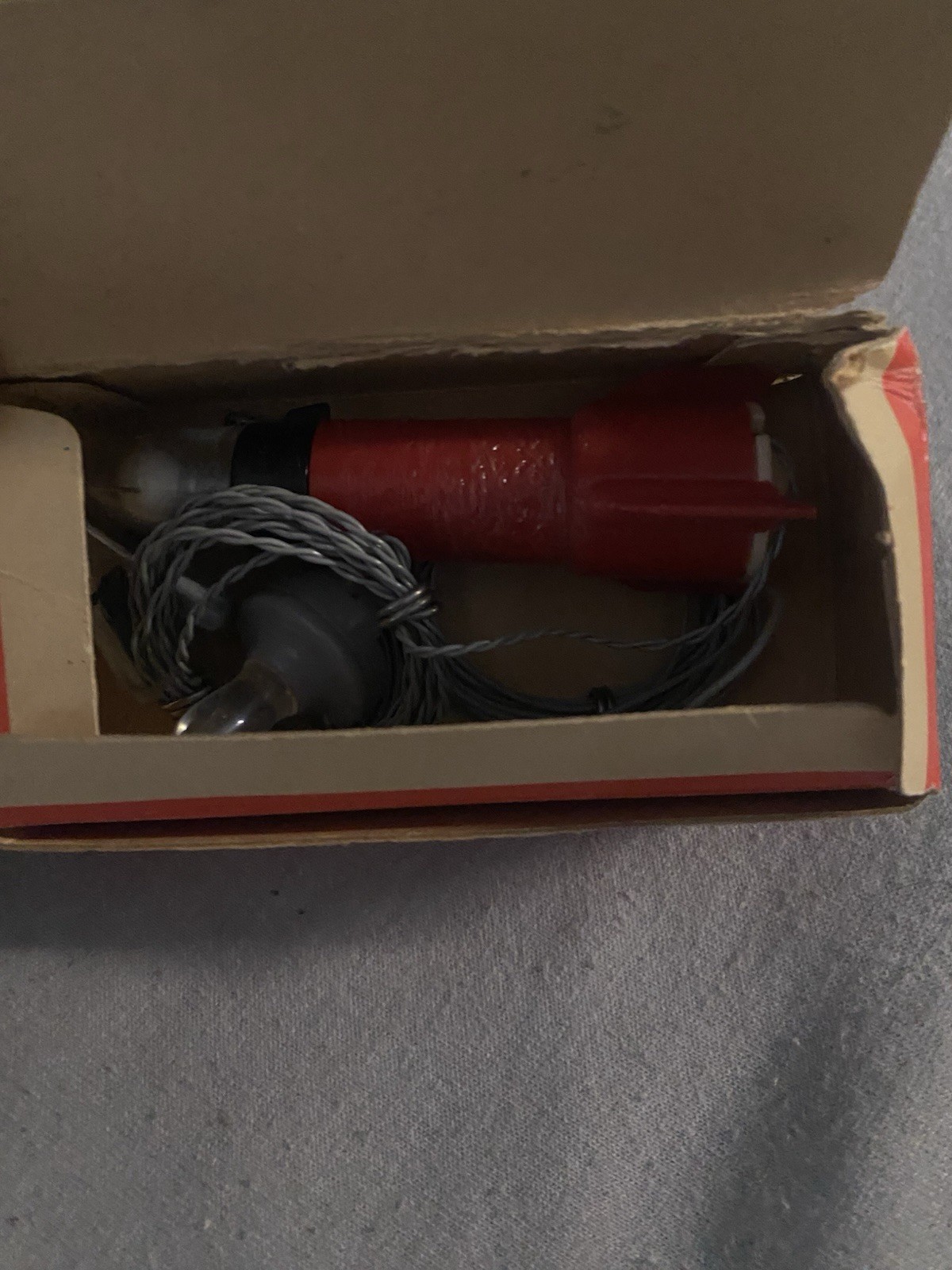 Vintage 1950s Rocket A-1 Tiny Germanium Crystal Radio w/ Box Space Age Toy