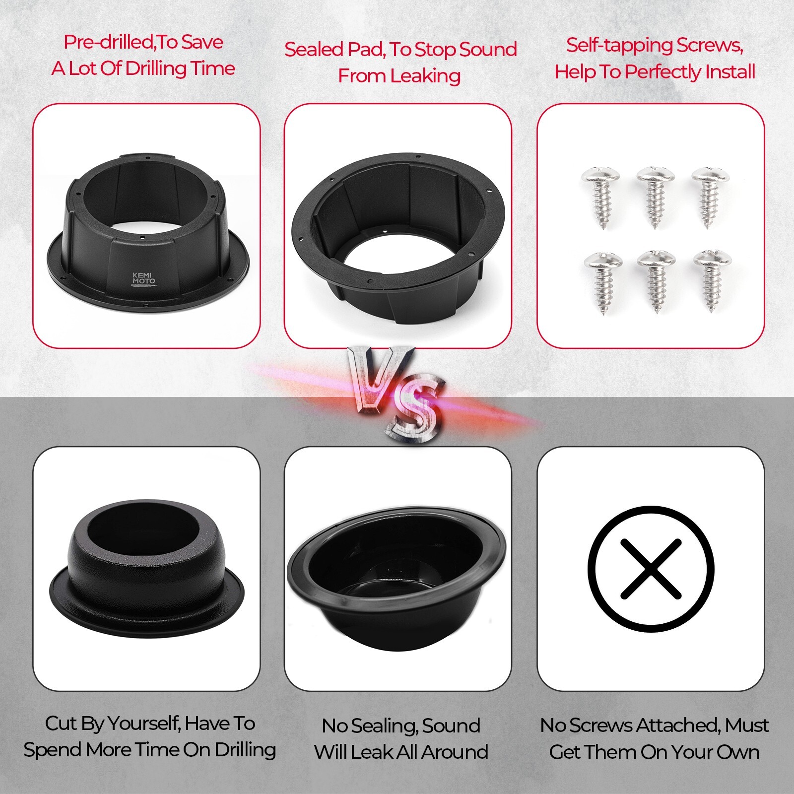 1 Pair 6.5'' Speaker Pods Enclosures Mount Boxes For UTV ATV Door Kick Panel