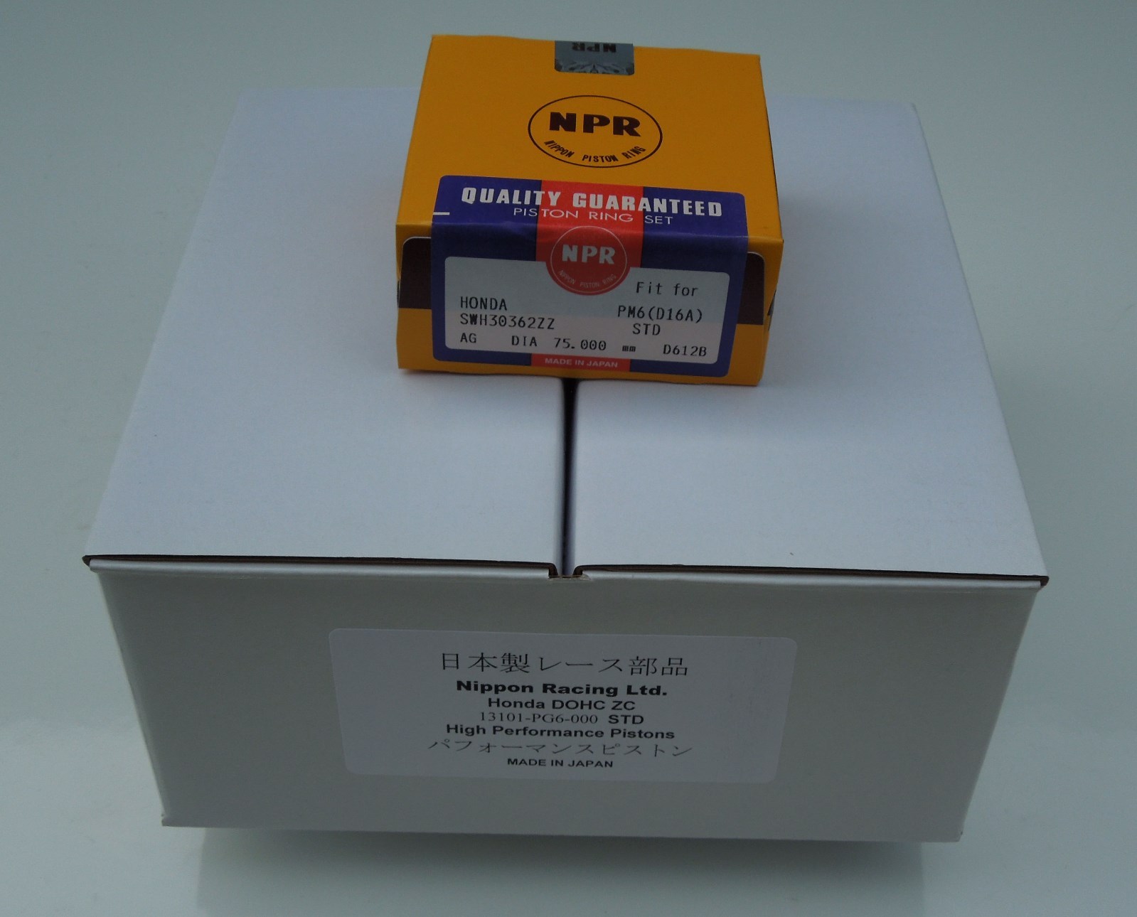 NIPPON RACING HIGH COMPRESSION JDM HONDA PG6 D16 PISTONS RINGS D16A D16Z6 75.5mm