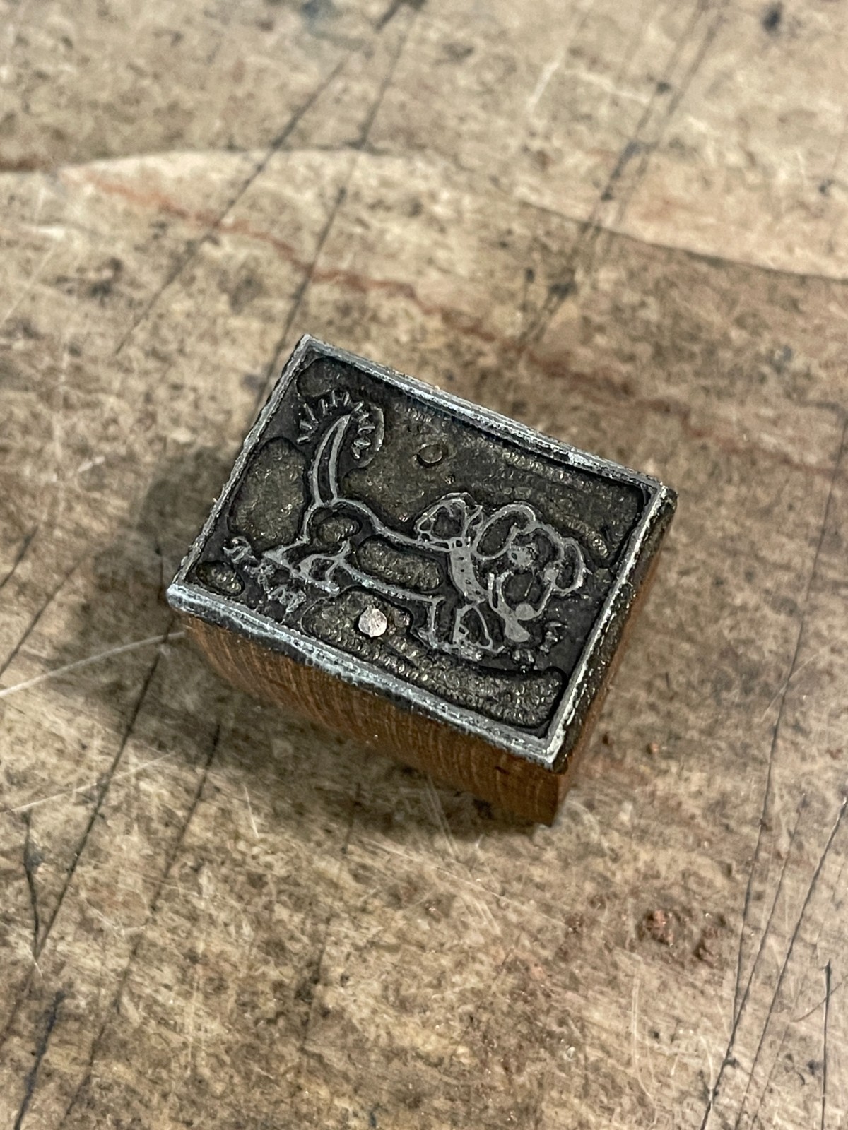 Printing Letterpress Printers Block Small Dog In Border Dachsund (650)