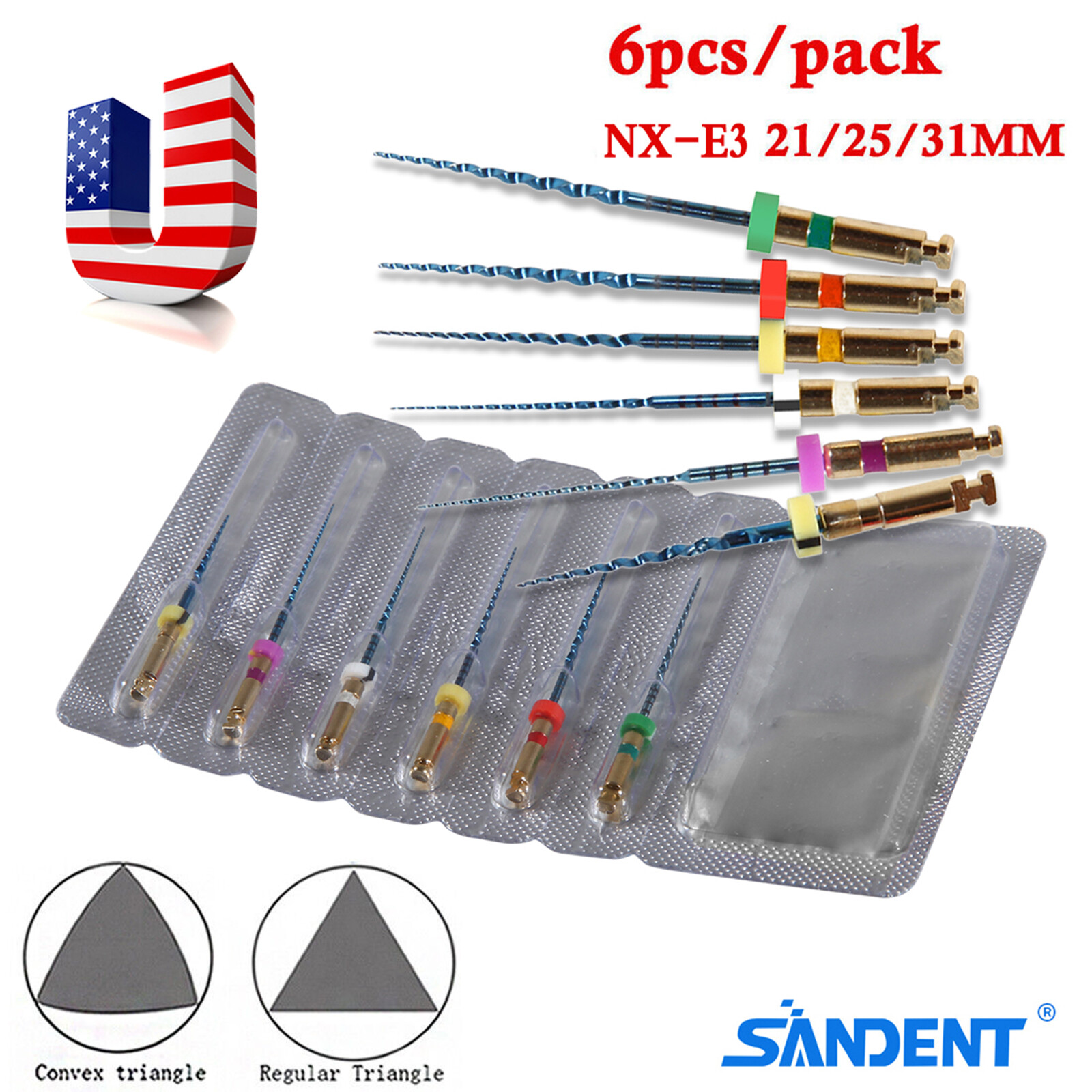 USA Dental NiTi Super Files Rotary Endodontic Endo Motor Root Canal 21/25/31MM