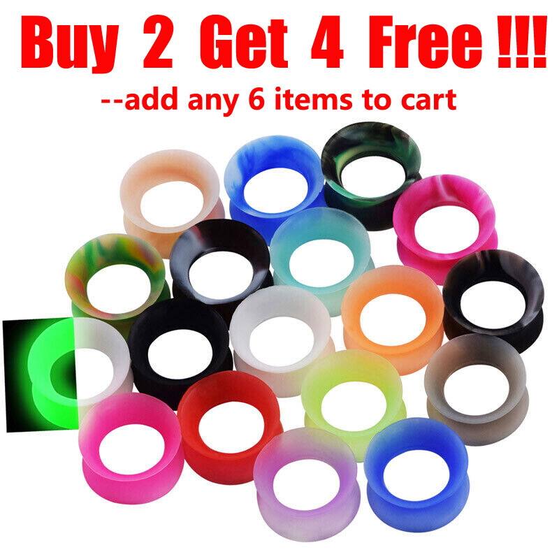 2pcs Thin Silicone Ear Skin Ear Tunnels Plugs Gauges Earskin Earlets Flesh Gauge