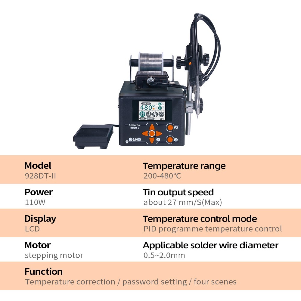 928DT-II 230W Auto Feed Digital Soldering Station with Tin Wire Feeder Soldering