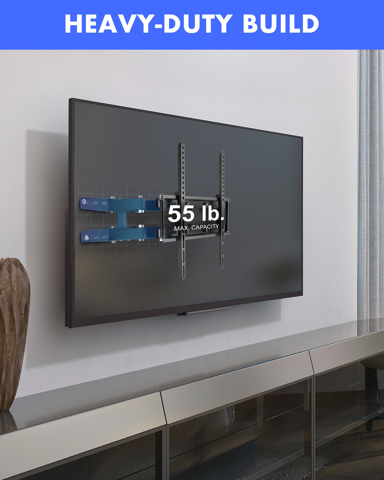 Full Motion HDTV TV Wall Mount Bracket 32 36 40 42 47 50 52 55 60 65 70 80 inch