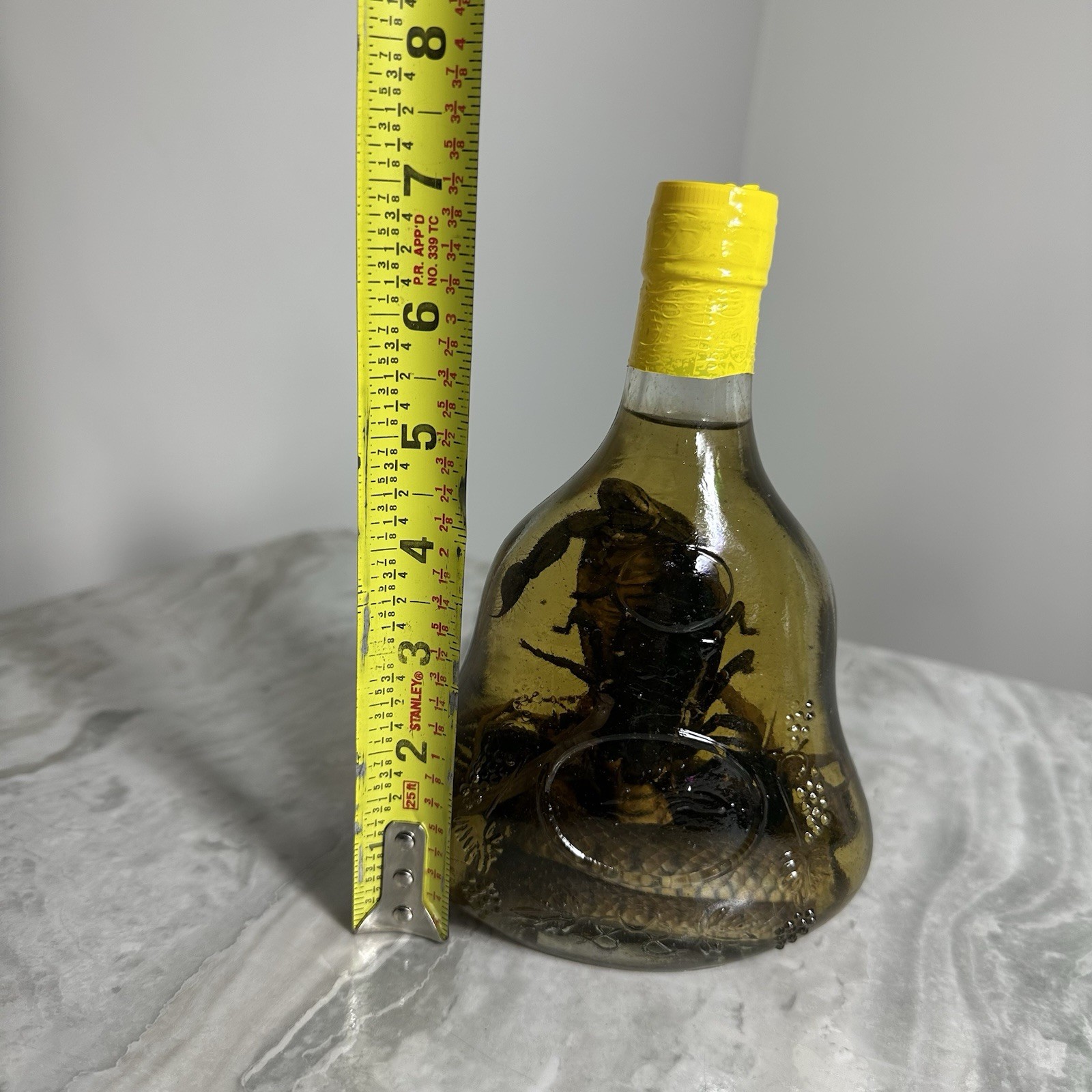 Cobra Snake And A Scorpion In A Glass Bottle 7" Tall - Snake Wine?