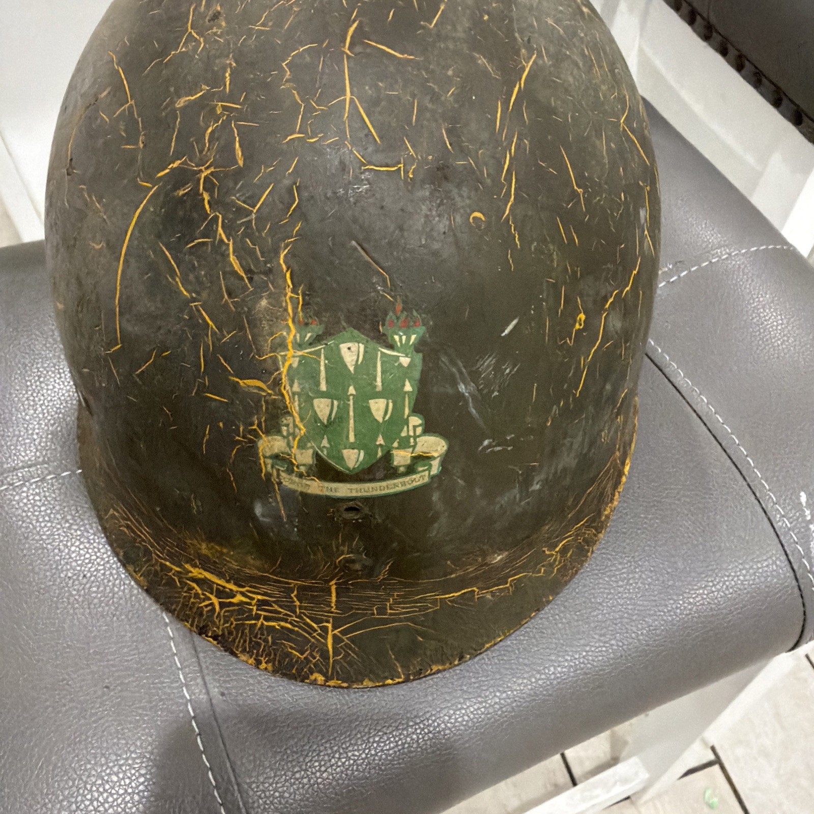 Original WW2 WWII Helmet Liner Armored Division