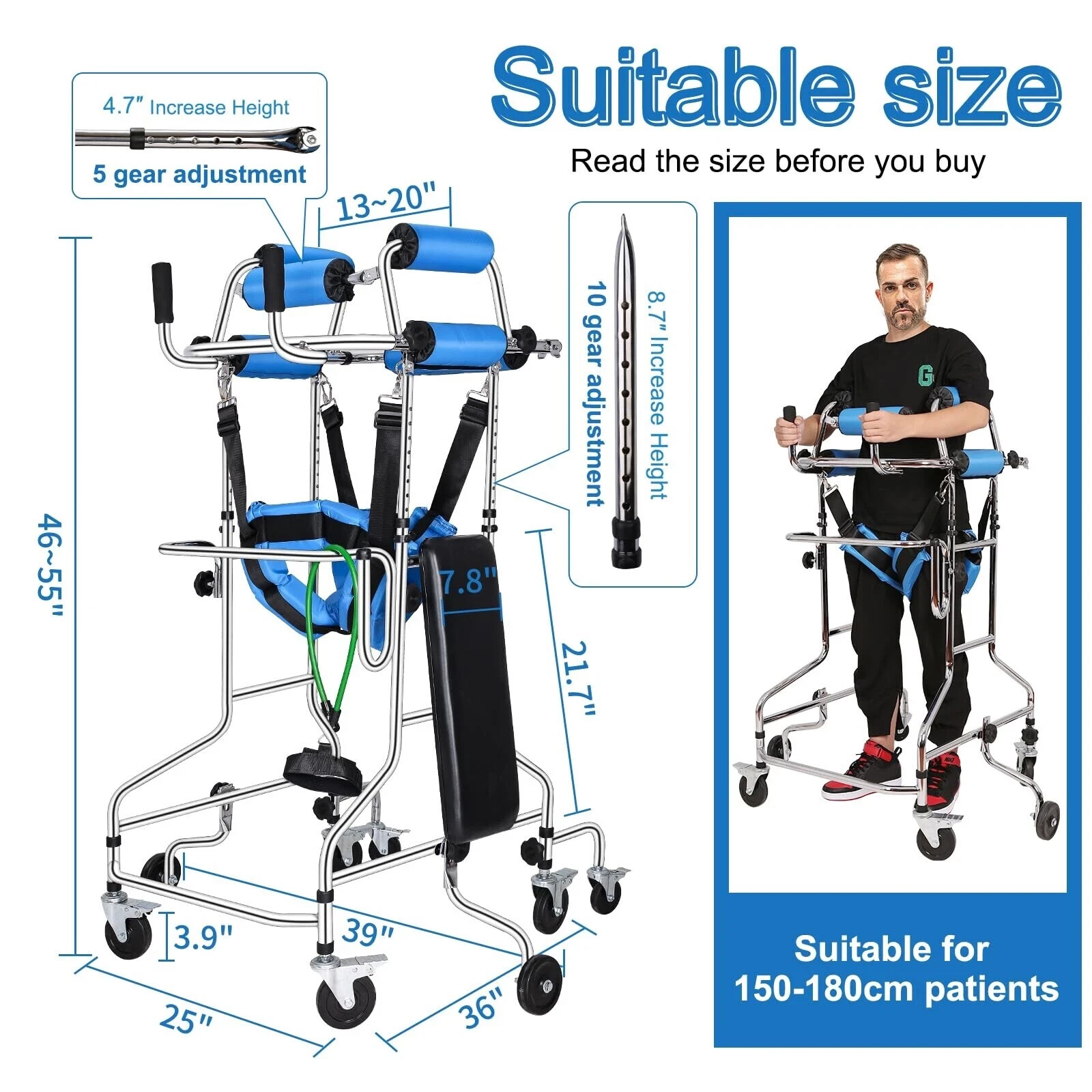 Adult Standing Walker for Seniors, Hemiplegia Rehabilitation hemi Walker Lower
