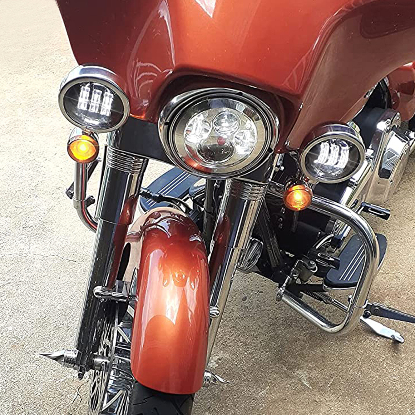 4.5" LED Auxiliary Spotlight Passing Light For Harley Street Glide FLHX 06-22