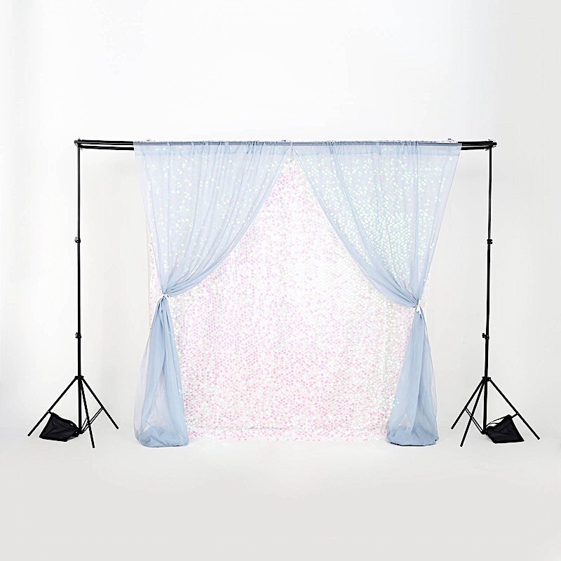 8x10 ft Black Triple Crossbar Adjustable Photo Backdrop Stand Party Supplies