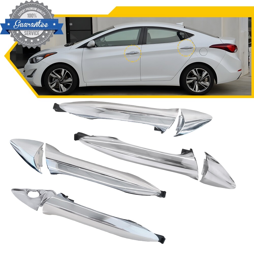 Set of 4 Exterior Outside Outer Door Handle Chrome For Hyundai Elantra 2011-16 P