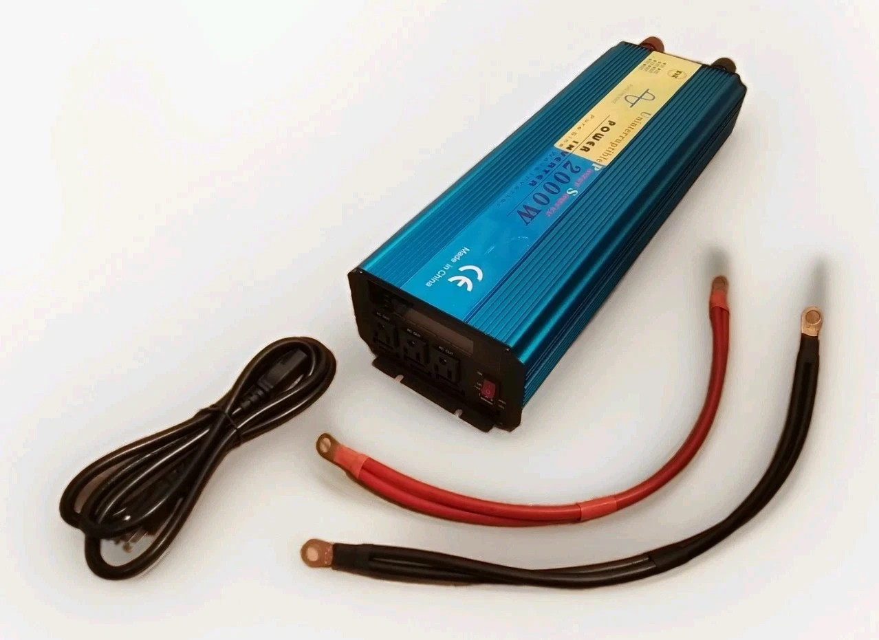 2000W Sump Pump Battery Backup System Sine Wave Inverter LCD Emergency Power