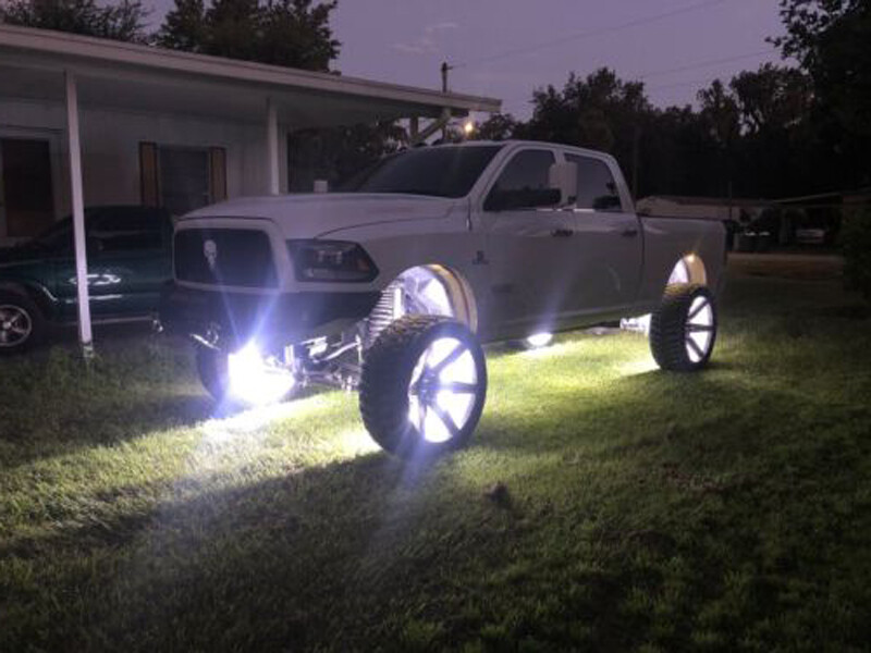17.5'' Double Row White LED Wheel Lights For Truck Strobe Change Tire Rim Lights