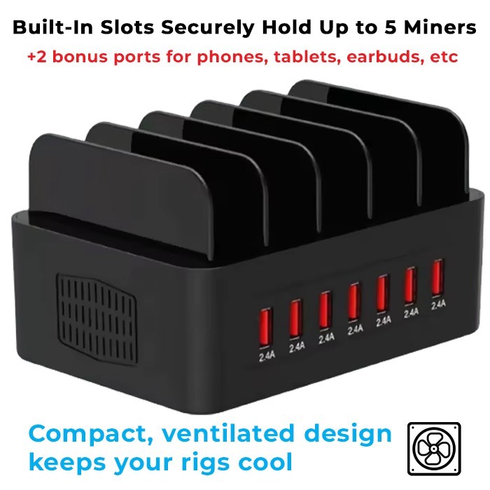 Smart USB Power Bay for NMMiner, Nerdminer, Bitcoin Lottery Miners