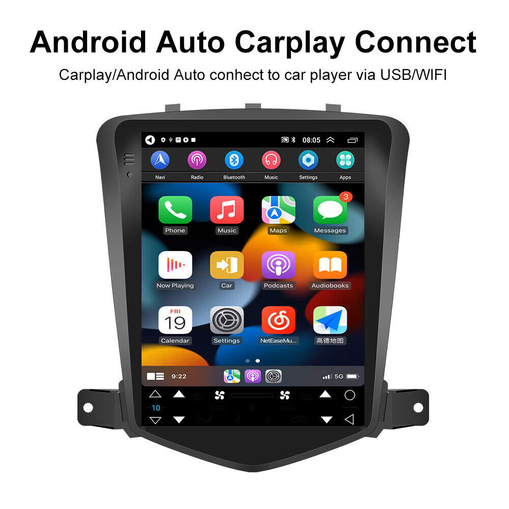 Android 13 Apple Carplay GPS NAVI Car Radio Stereo IPS For Chevy Cruze 2009-2015