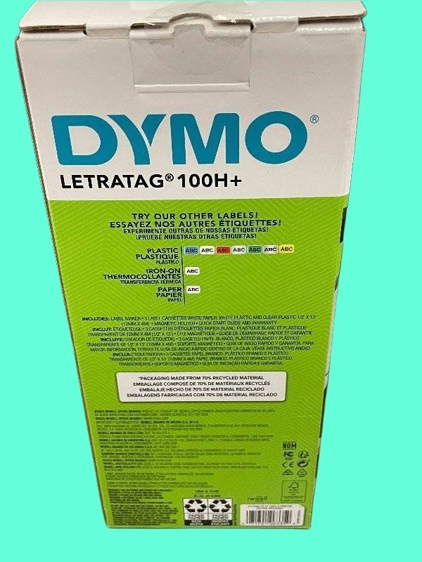 Dymo Handheld Label Maker (LetraTag 100H+ Plus) Value Pack with 3 Labeling Tapes