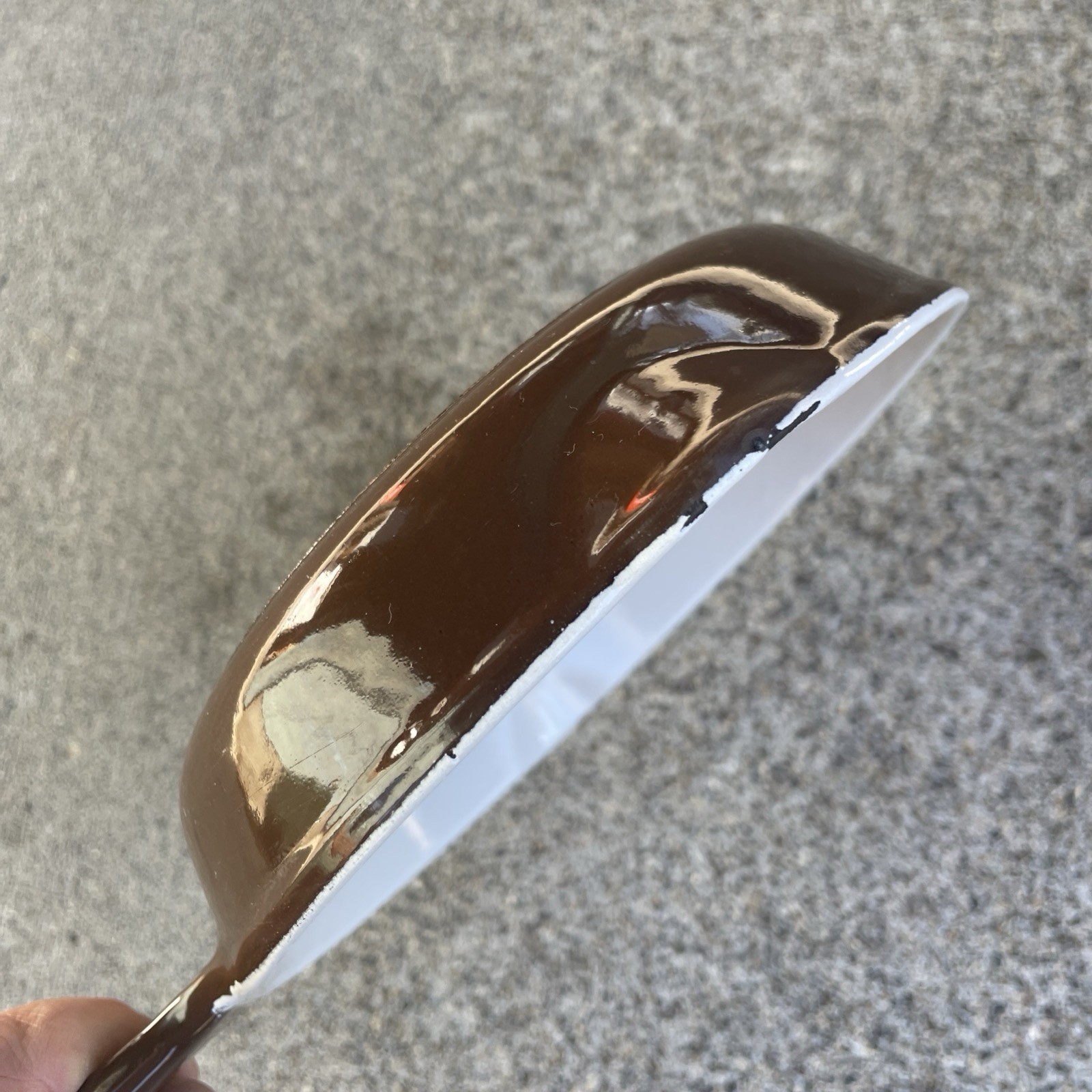 Vintage #16 Le Creuset 6.5" Spouted Skillet Frying Pan Brown Enamel Cast Iron