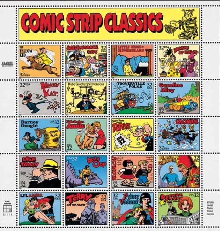 SCOTT 3000 COMIC STRIP CLASSICS 32 CENT MNH  FULL SHEET  OF 20