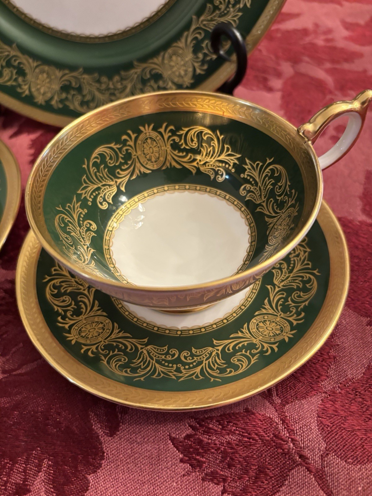 Aynsley Imperial Laurel Green China REDUCED - 5 PIECE SET