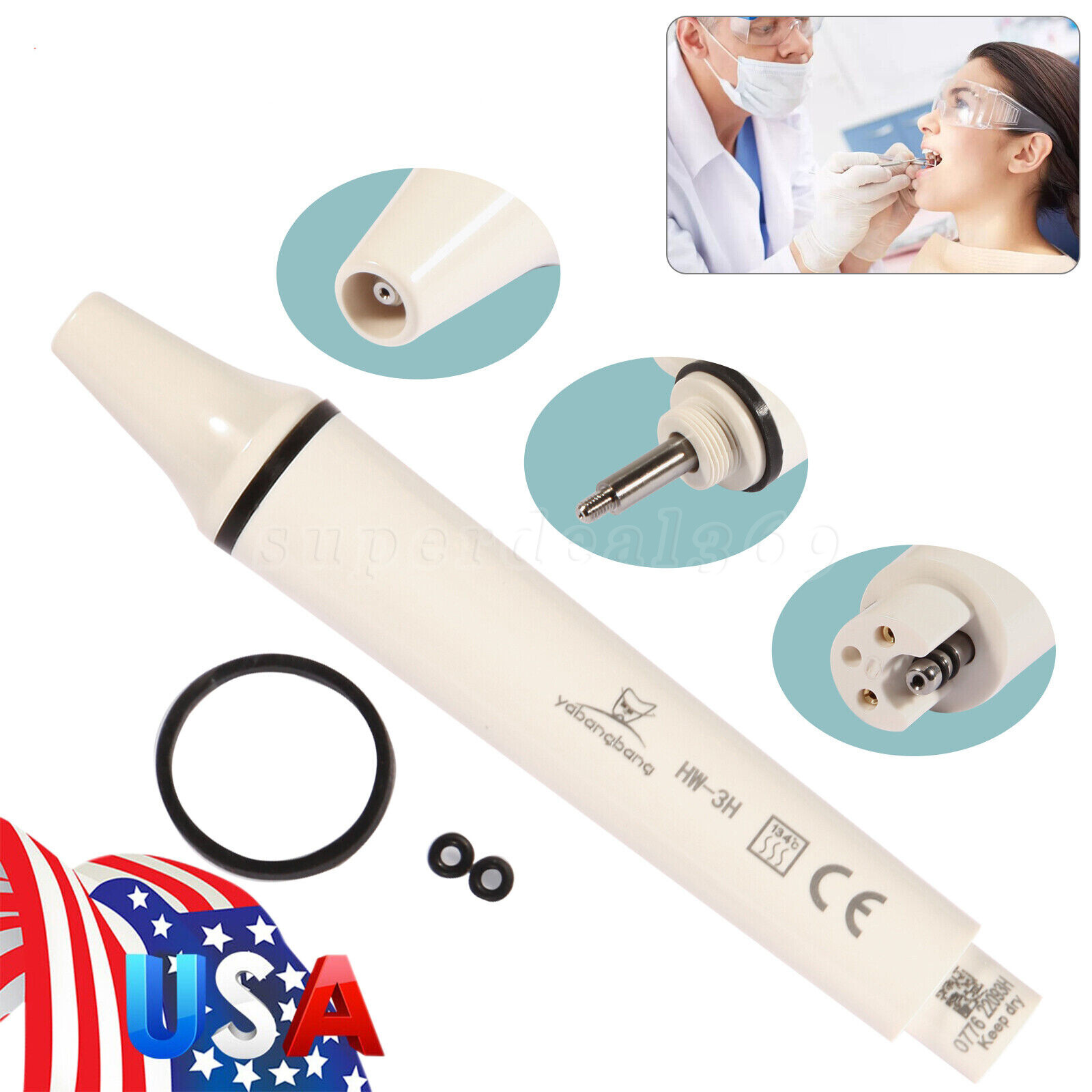 Dental Ultrasonic Piezo Scaler Handpiece LED/Tip Fit EMS/Cavitron/DTE/SATELEC ns