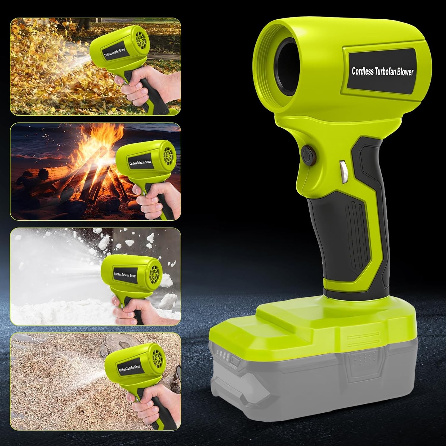 Cordless Handheld Turbo Blower for Ryobi 18V Battery Leaf Blower Power Jet Fan