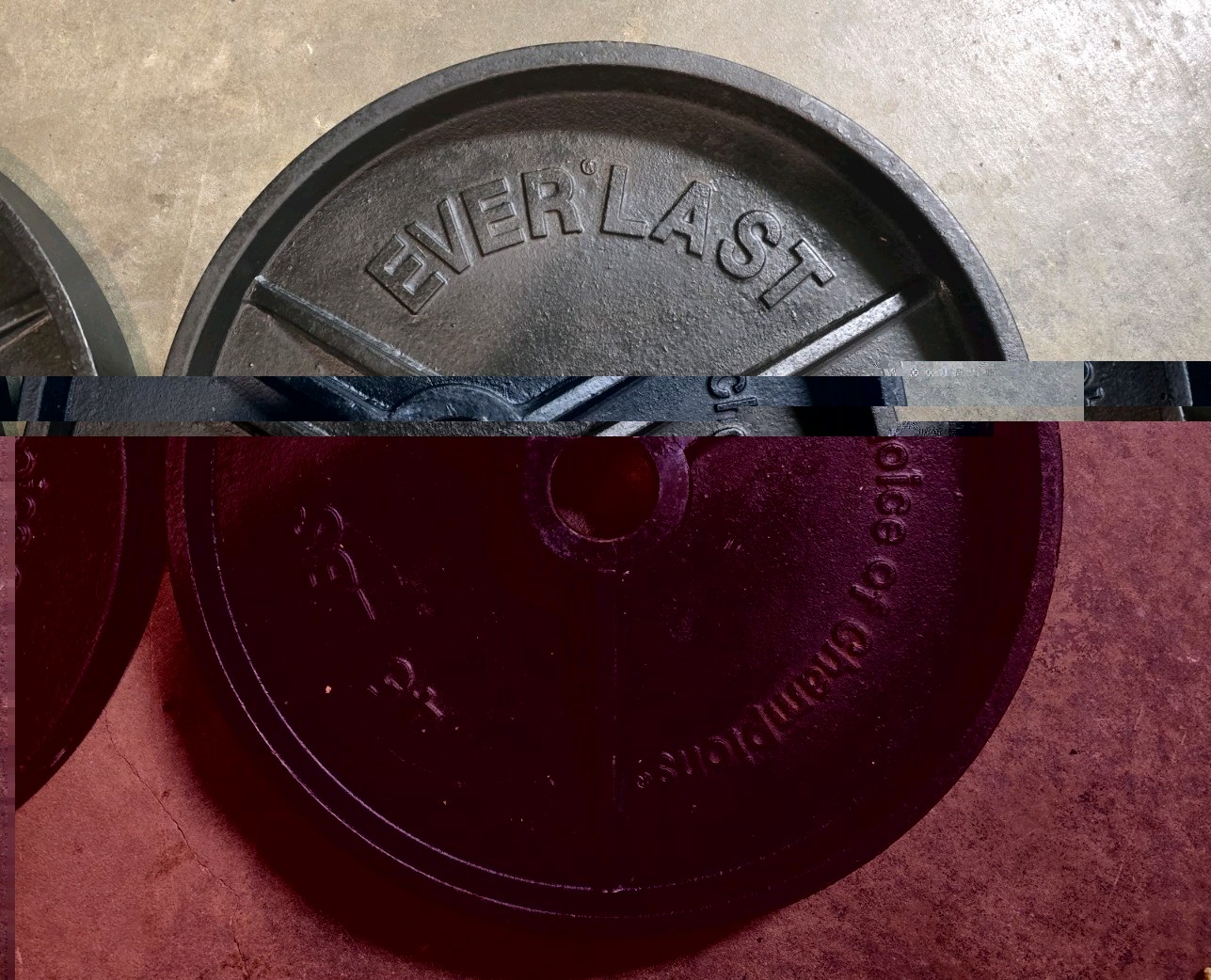 Everlast 45 lb Deep Dish Vintage Weight Plates! Rare Find!