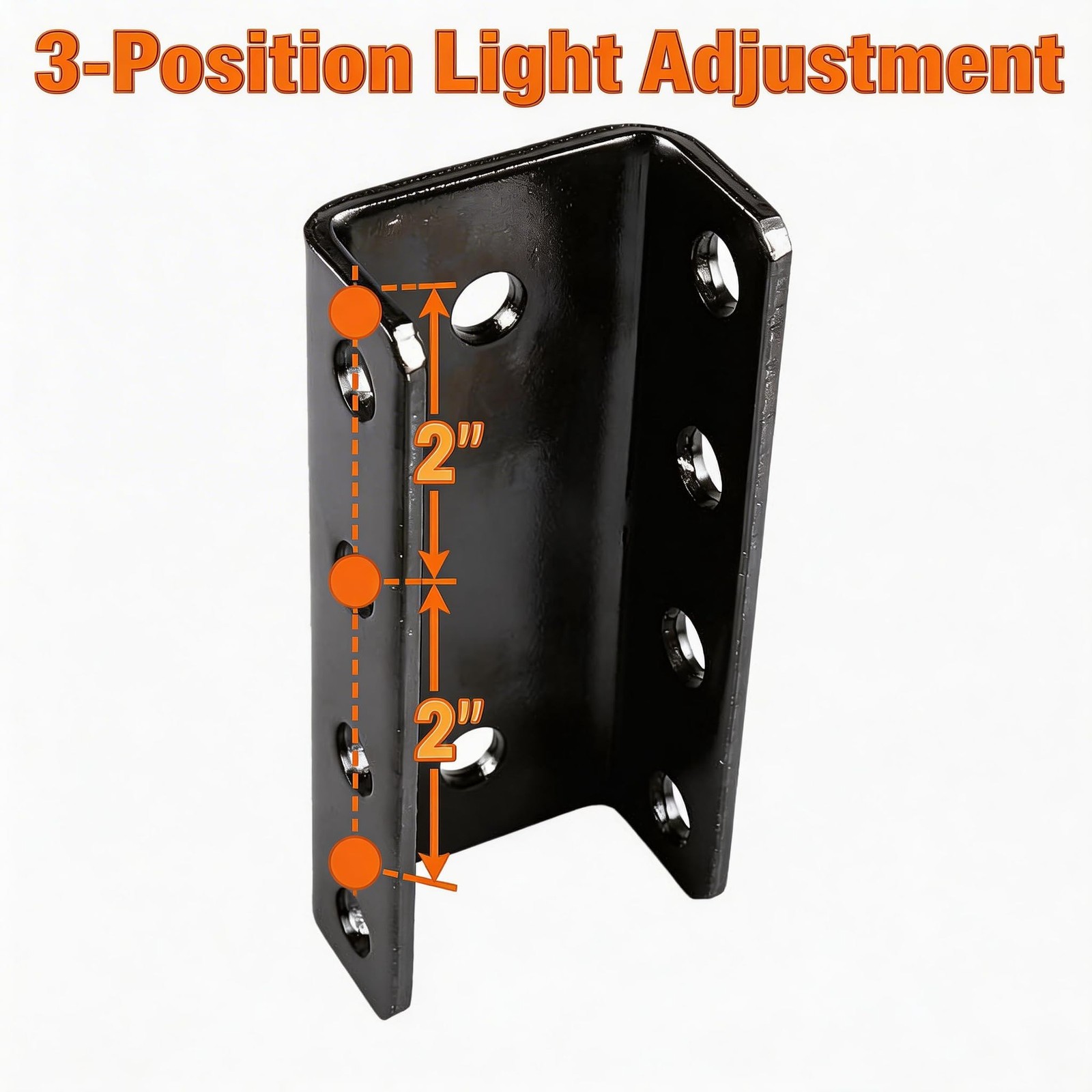 3-Position Adjustable Trailer Coupler Channel Bracket, 3" Inner Width with 2"...