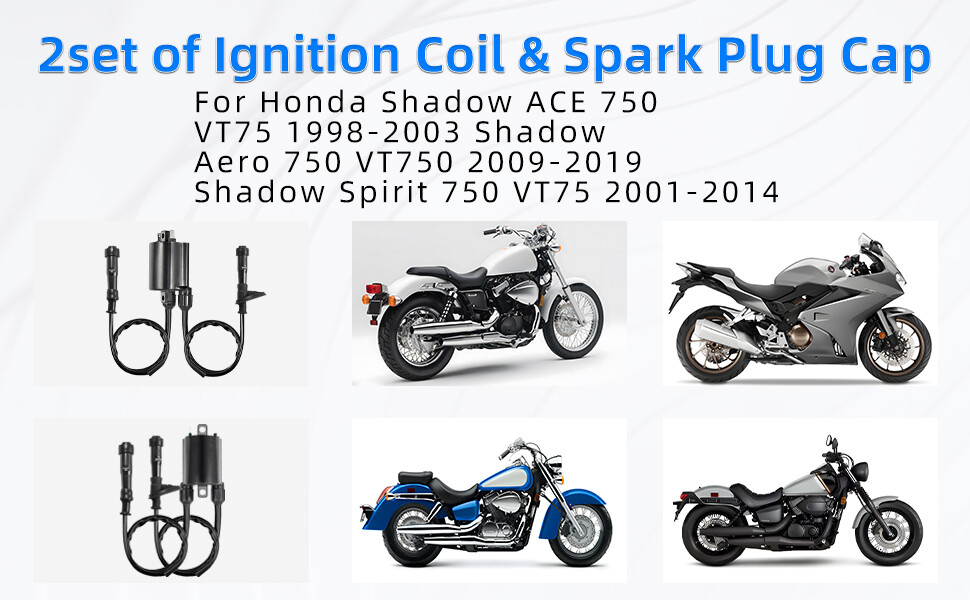 2 Sets Of Ignition Coil for Honda VT750C Shadow / VT750CD2 Shadow Ace 1998-2001
