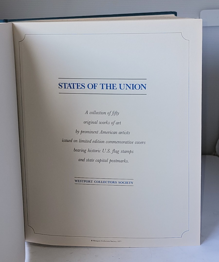 Stamps Envelope US States Of The Union Hardcover Book Westport Collector Society