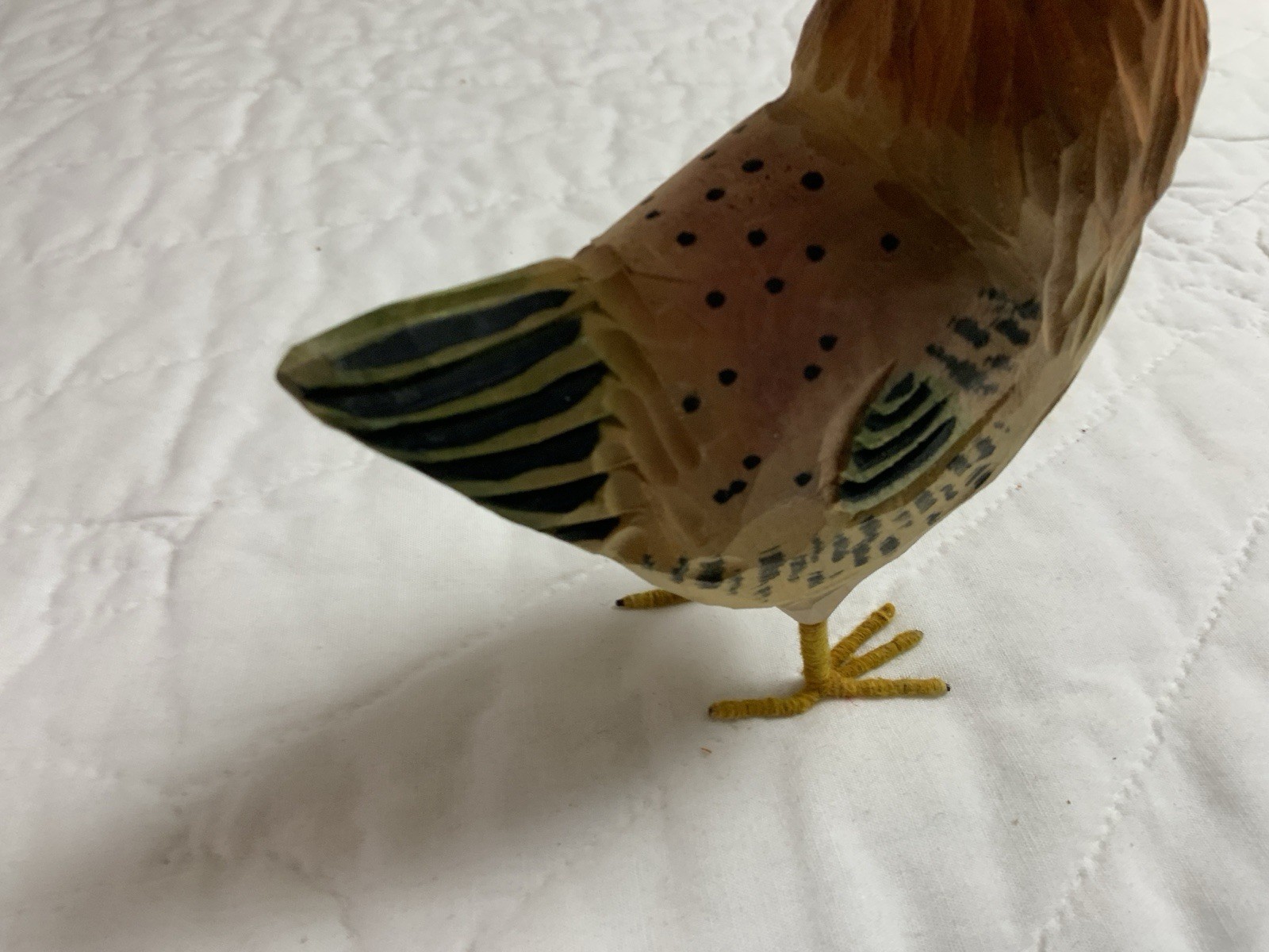 Rooster, Chicken Folk Art Figurine, Country, Wood, Carved, Hand Painted