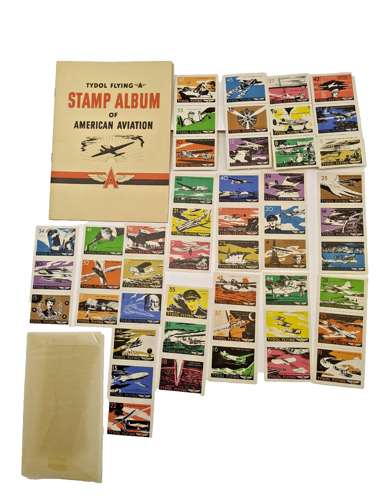 TYDOL Flying A Stamp Album of American Aviation 1940 Fuel Oil Company UNUSED A+