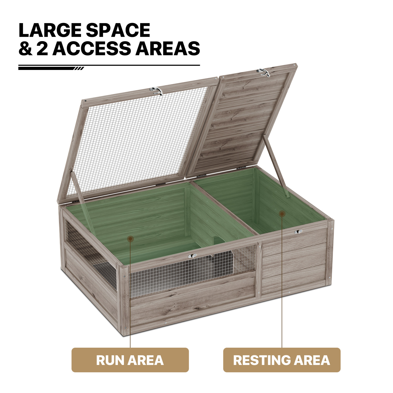 37"x25.5" Filp Up Chicken Coop Hutch Rabbit Pet House Wooden Tortoise Enclosure