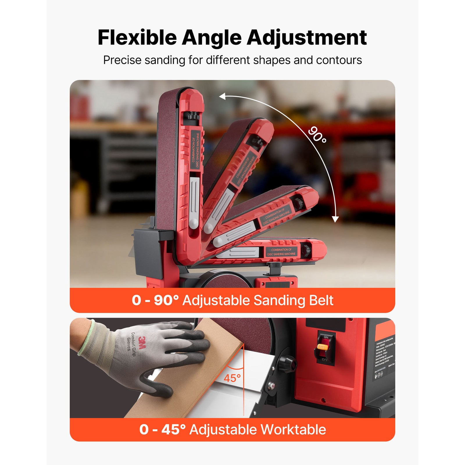 Uimoso 6" Disc and 4" x 36" Belt Sander Combo for Professional Use