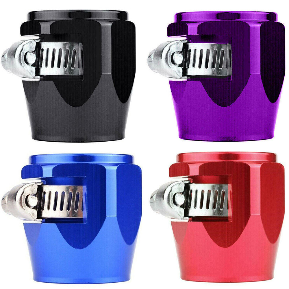 2/5/10pc 4/6/8/10/12AN Hex Hose Finisher Clamp Screw Band Hose End Cover Fitting