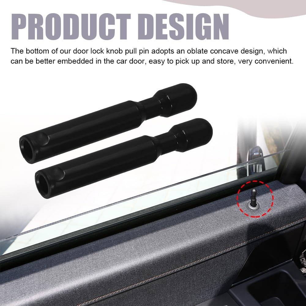 QZTYTY 2PCS Car Door Lock Knobs, Pins, FODZ-5421850-A Black