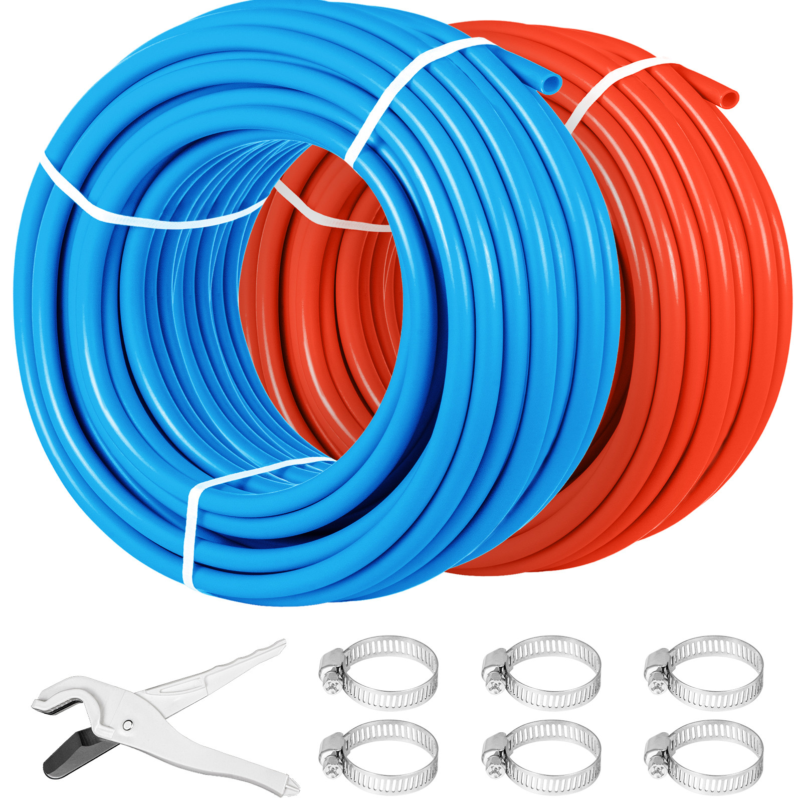 Uimoso 1/2" 2 Coils 300' Red & 300' Blue PEX Tubing Certified Oxygen Barrier