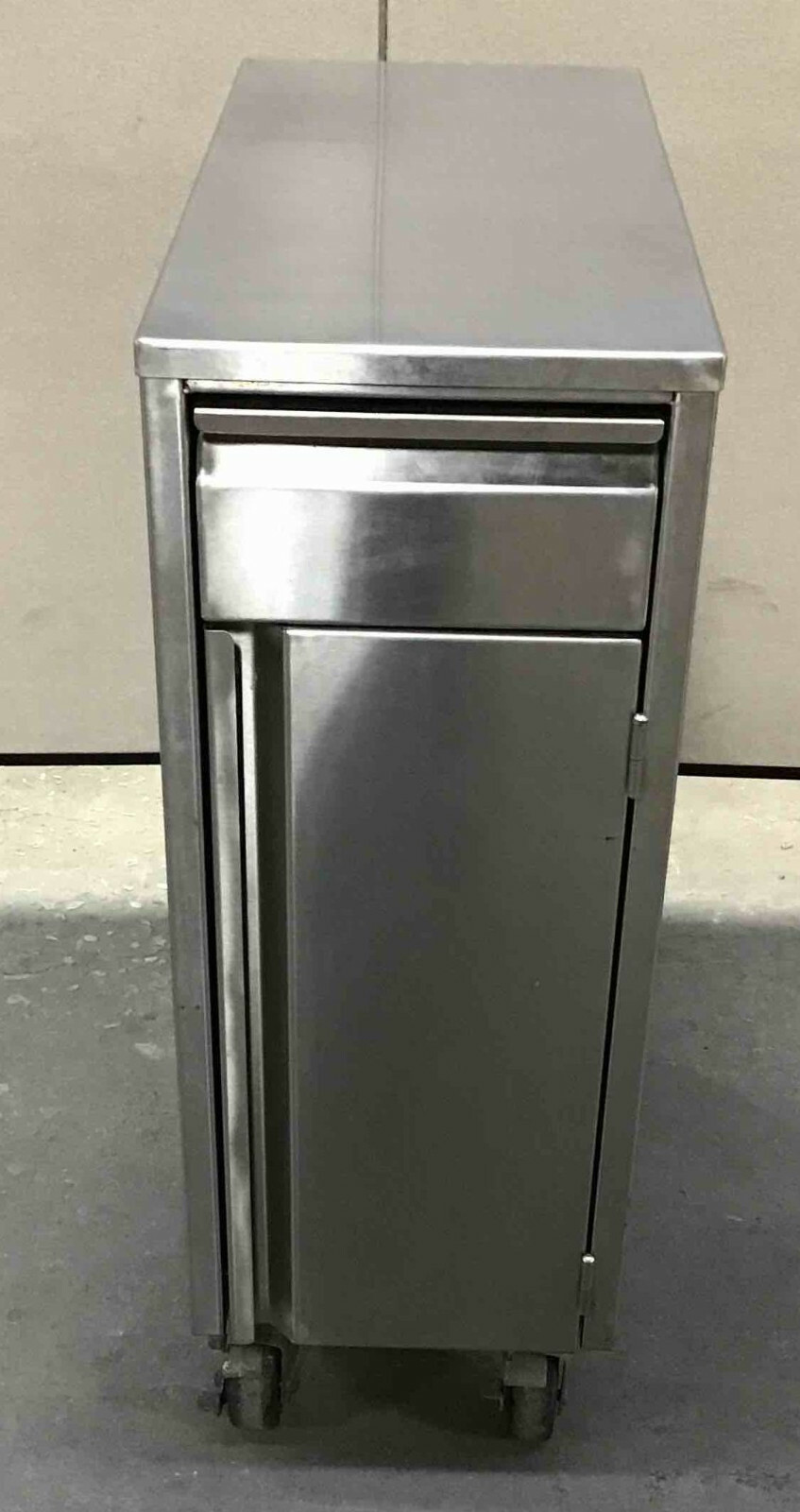 12 x 27 Stainless Steel Filler Cabinet Table On Caster Wheels cart counter top