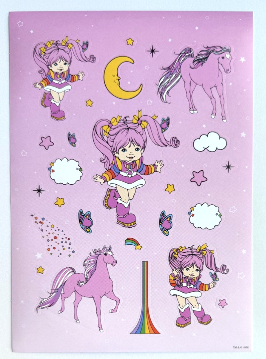Hallmark HMK 🌈 Rainbow Brite 🌈 Sticker Sheet Tickled Pink and Sunriser Horse