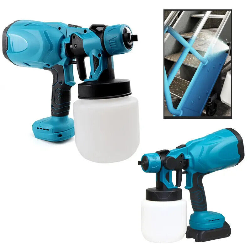 High Pressure Cordless Paint Sprayer Electric Airless HVLP Spray Gun +2 Battery