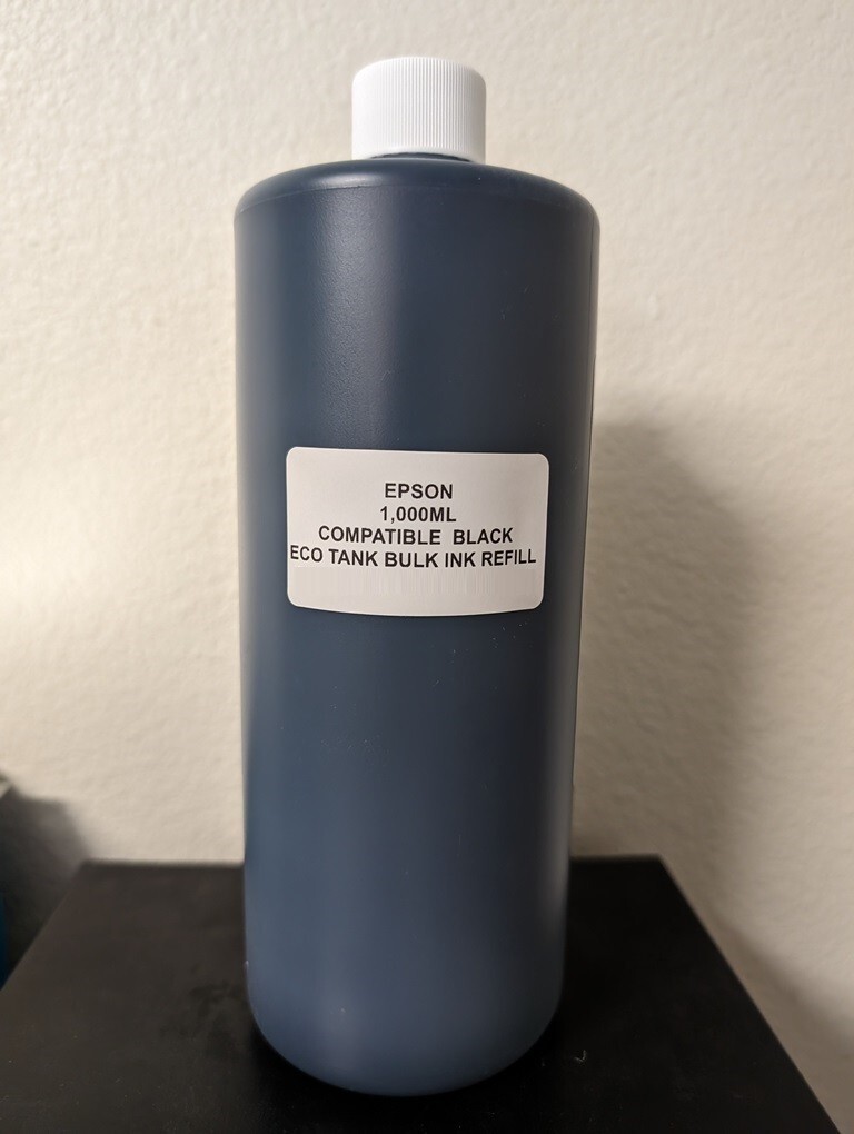 (1,000ML) PREMIUM COMPATIBLE EPSON BULK INK REFILL FOR ECO TANK PRINTERS